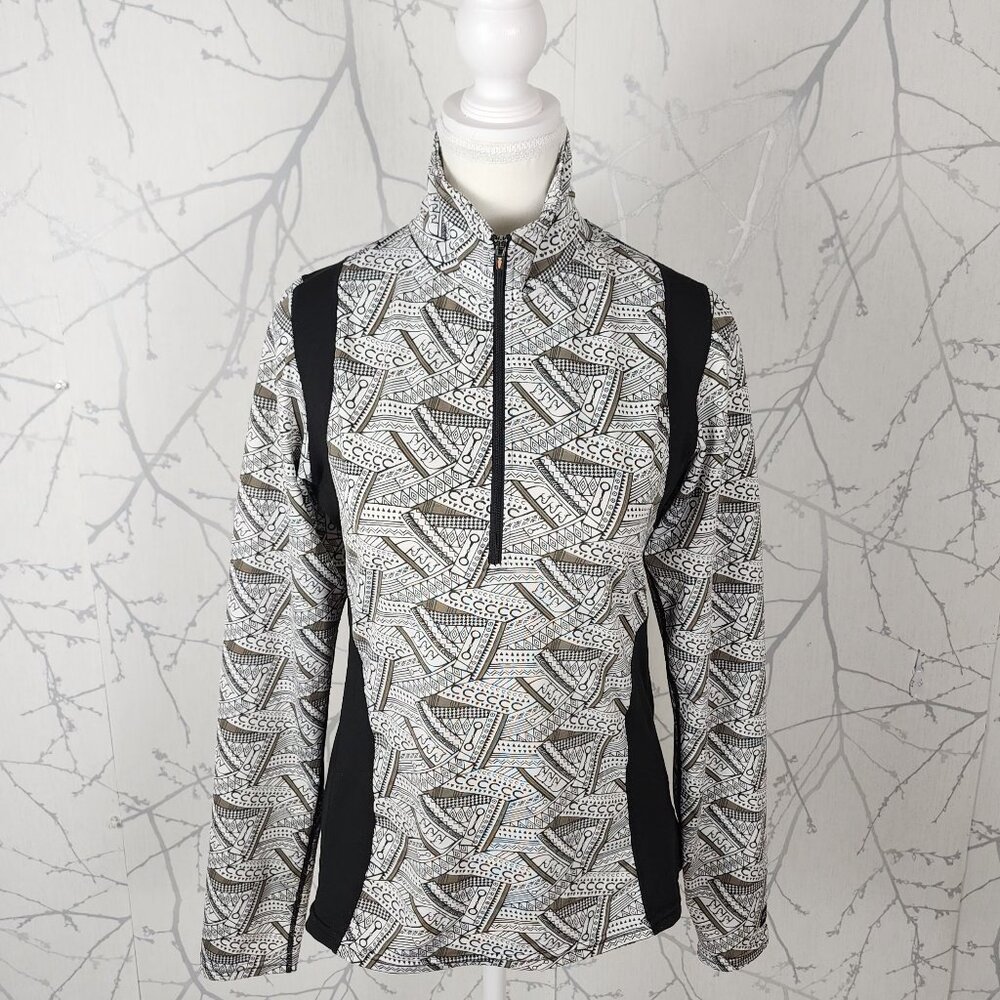 Kerrits Equestrian Geometric Print Twist of Bit Quarter Zip Baselayer Tee